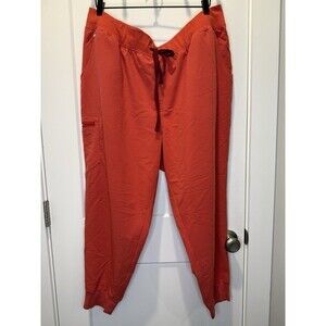 Limited Figs Womens Zamora High Waisted Jogger Scrub Pants Sunset Orange  4XL P